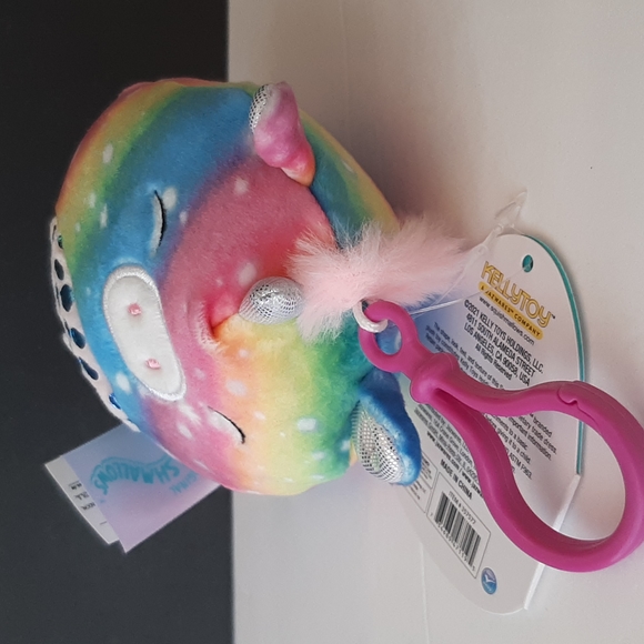 Squishmallows Prim Unicorn Rainbow Clip-On 3.5" Exclusive Rainbow Pink Blue - Picture 6 of 12